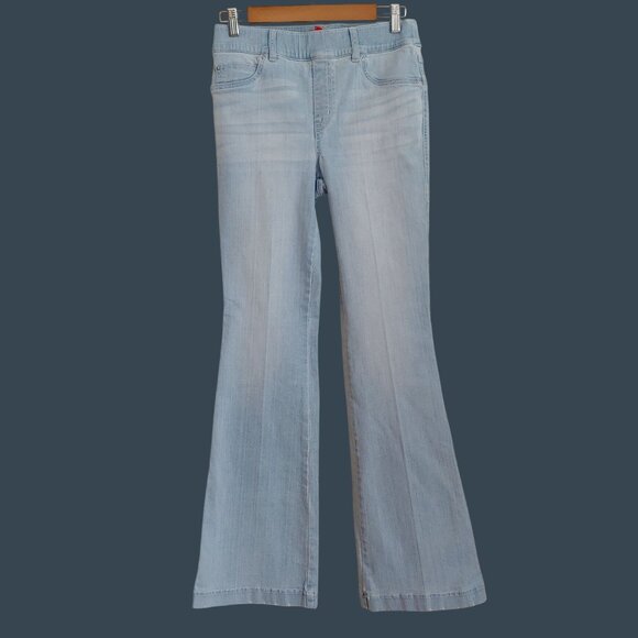 SPANX Flare Retro Light Wash Pull-on Stretch Jean Pants M Pockets - Picture 1 of 10